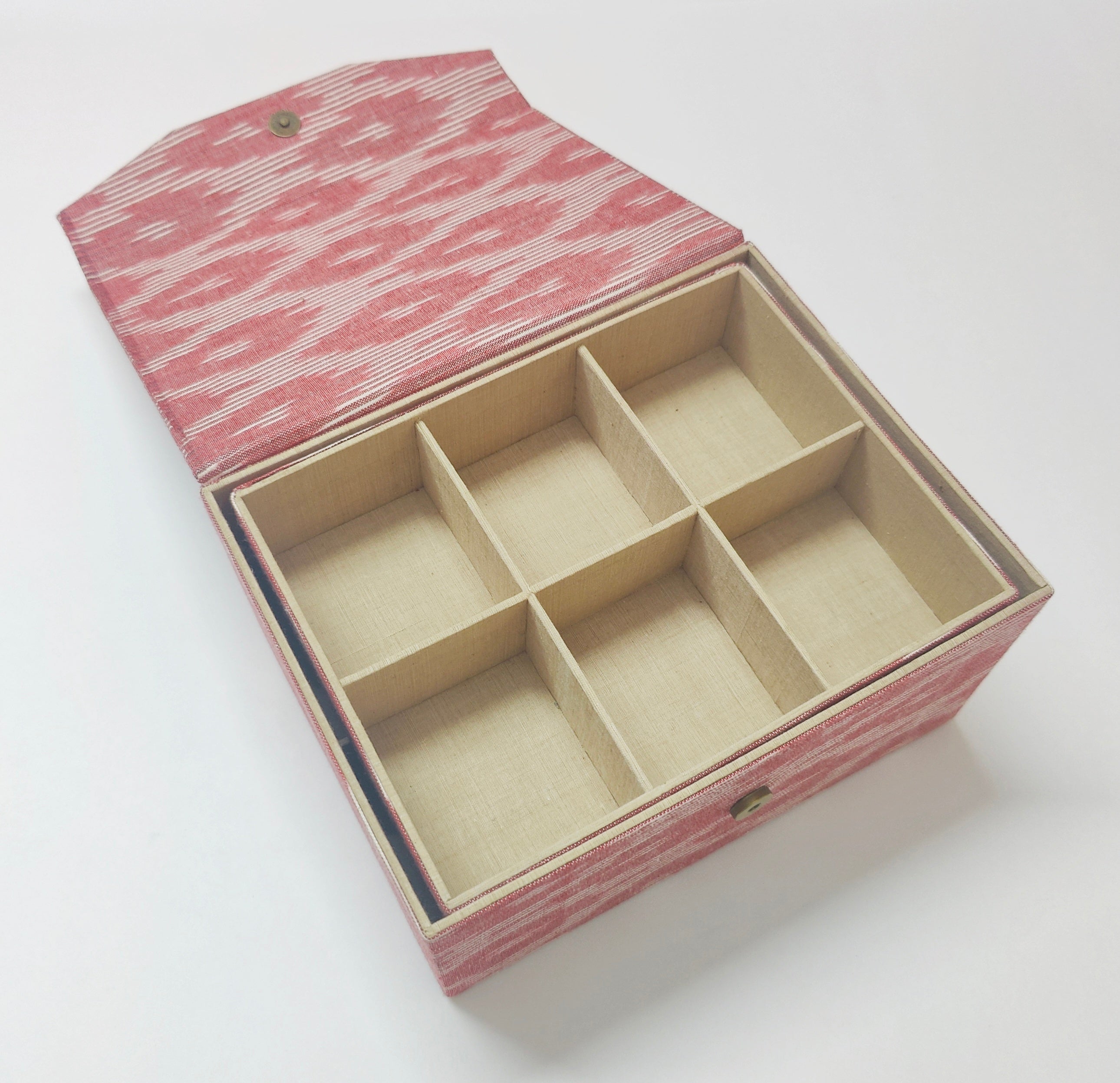 Double Level Jewellery Organizer - Pink Ikkat