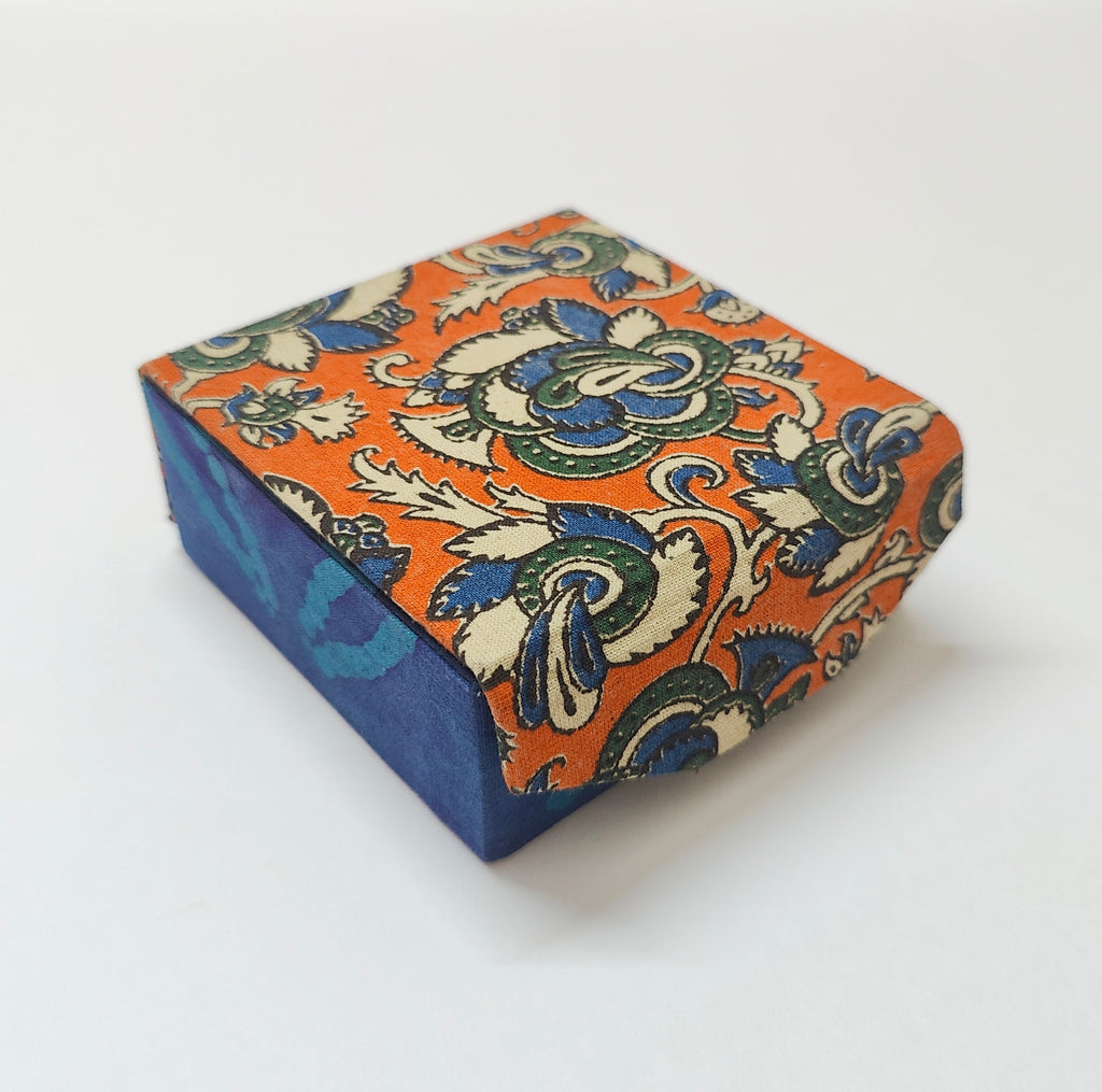 Small Square Travel box - Set of 2 - Patola &amp; Kalamkari