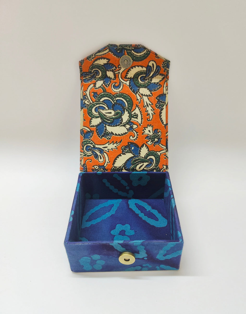 Small Square Travel box - Set of 2 - Patola &amp; Kalamkari