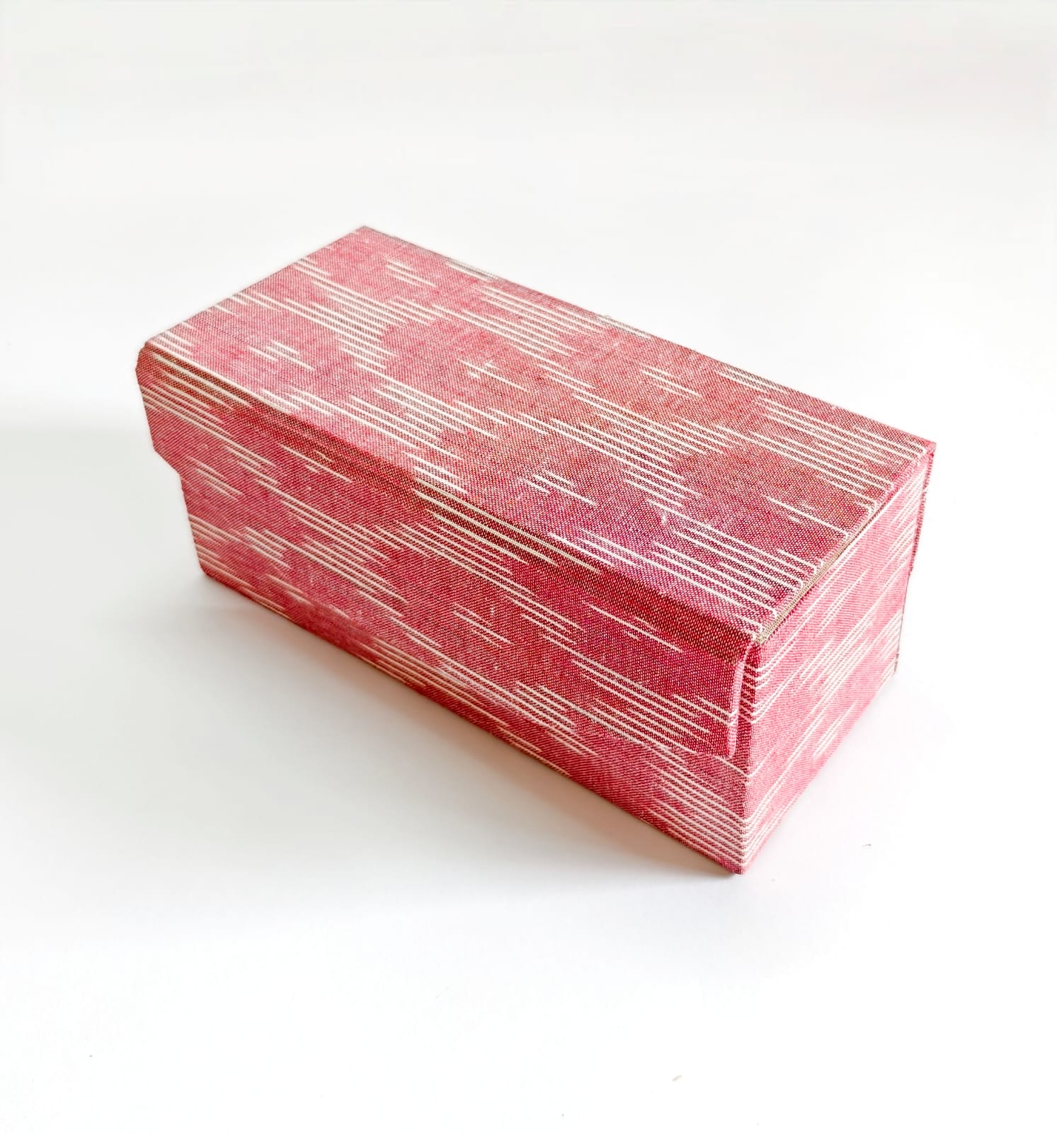 Bangle box with rod - Pink Ikkat