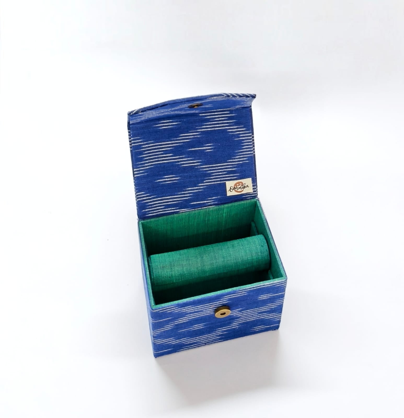 Bangle box - Small - Blue Ikkat