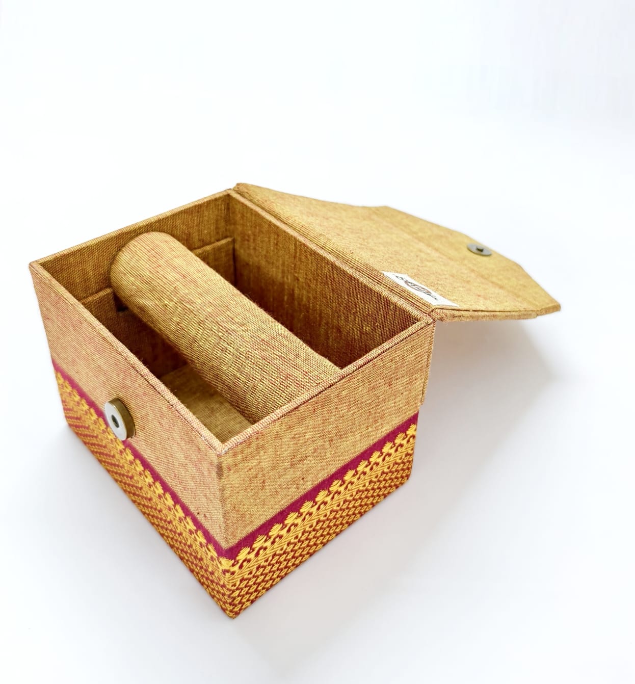 Bangle box - Small - Yellow-Red Mangalagiri