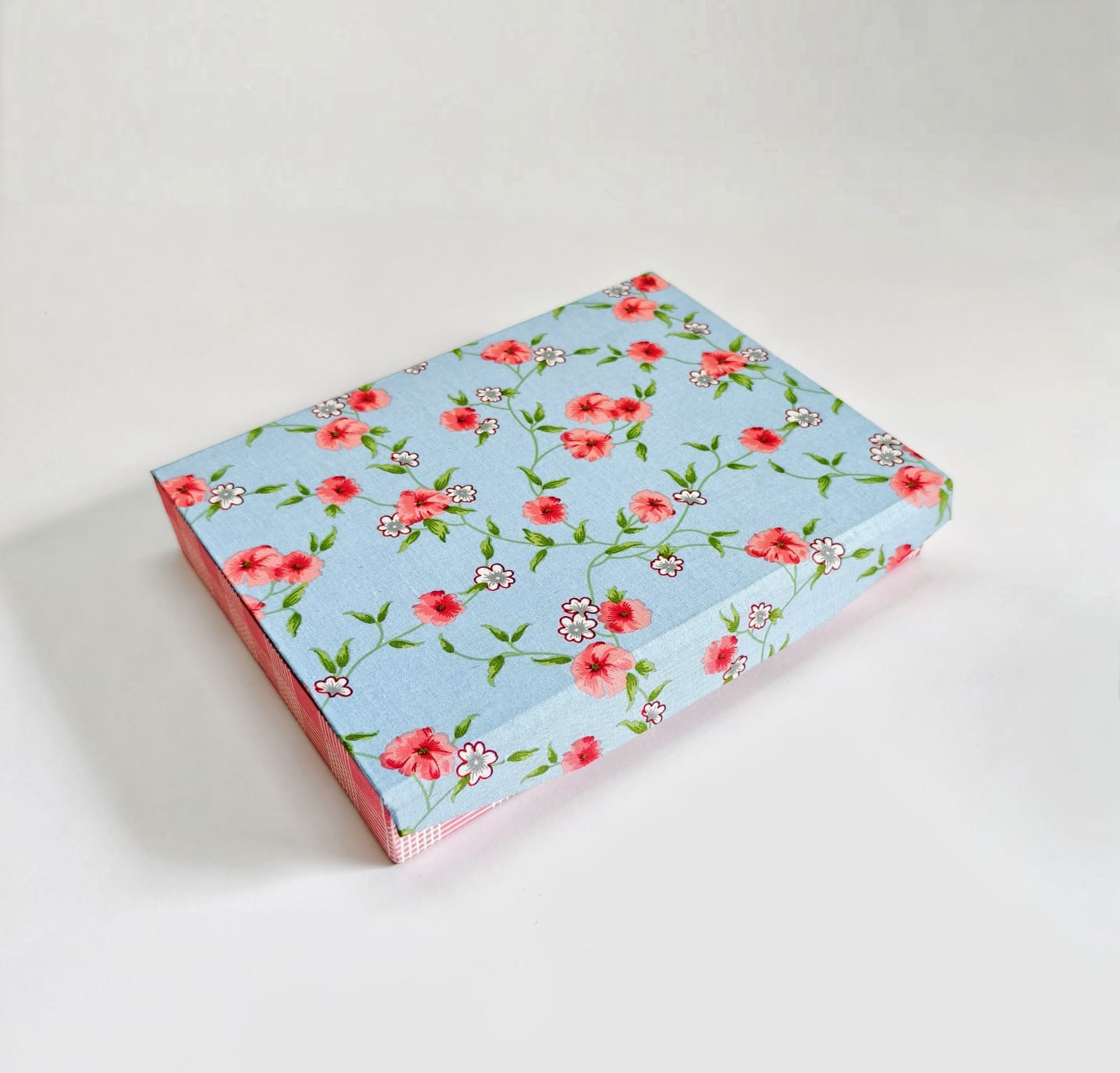 Rectangle 12 slot jewellery organizer - Floral Blue &amp; Pink