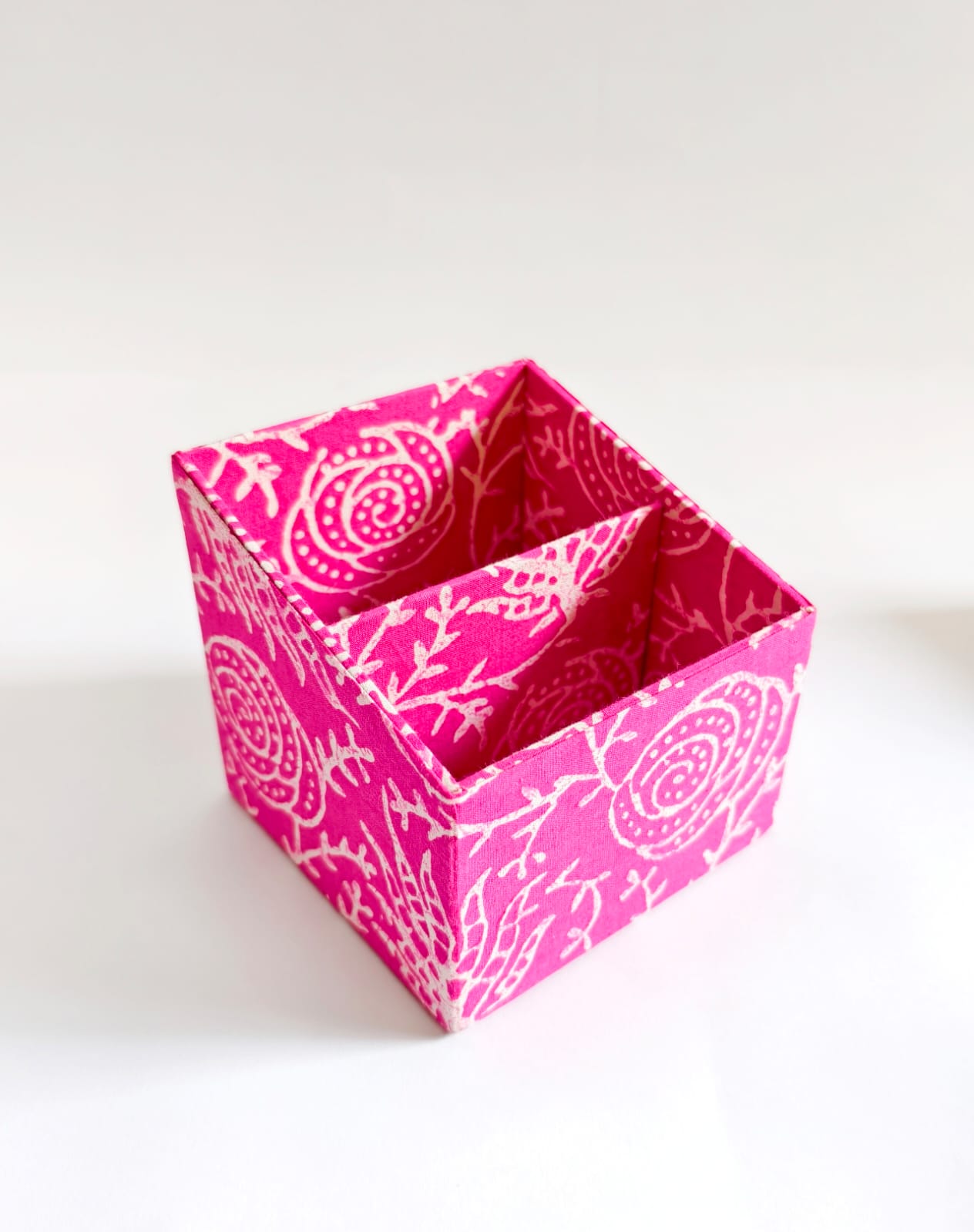 Small Remote control/ Multi-use/ Stationery Organizer - 2 slot - Floral Pink