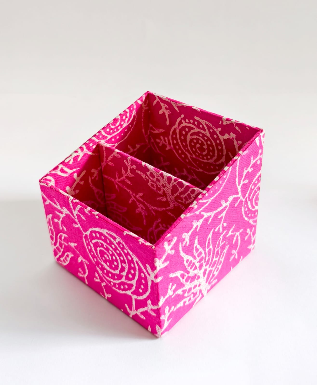 Small Remote control/ Multi-use/ Stationery Organizer - 2 slot - Floral Pink
