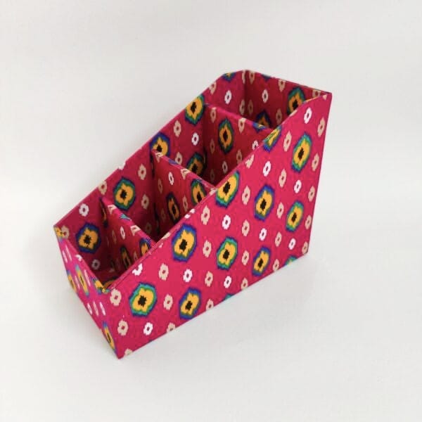 Remote control/ Multi-use/ Stationery Organizer - 4 slot - Pink Ethnic