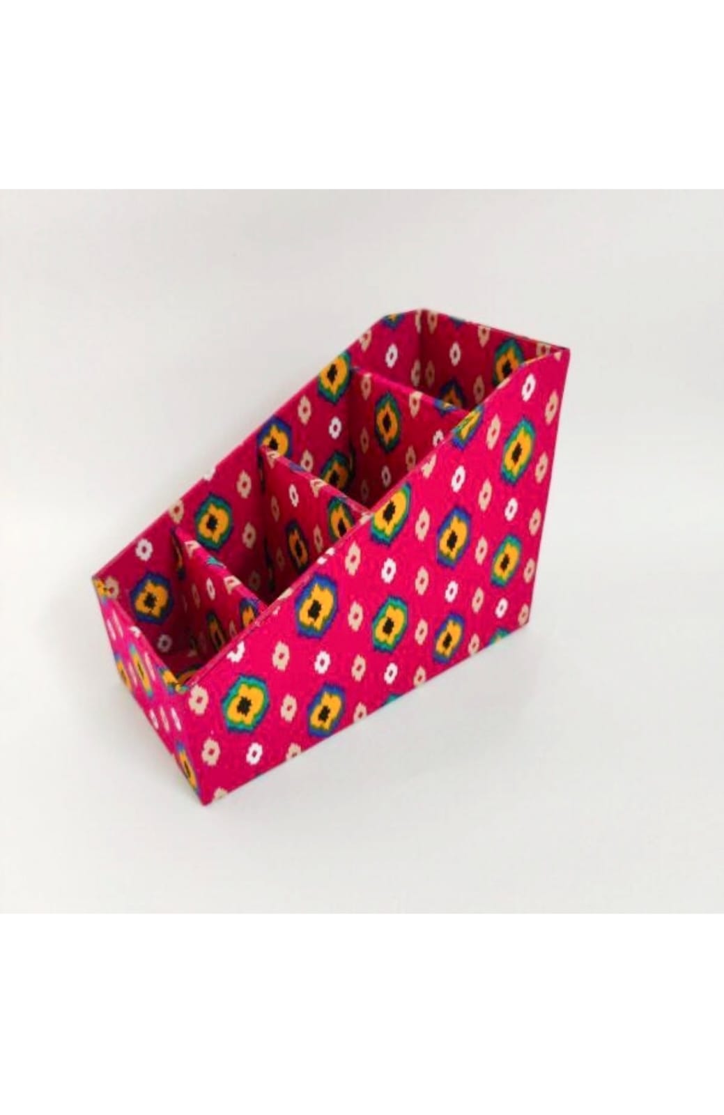 Remote control/ Multi-use/ Stationery Organizer - 4 slot - Pink Ethnic