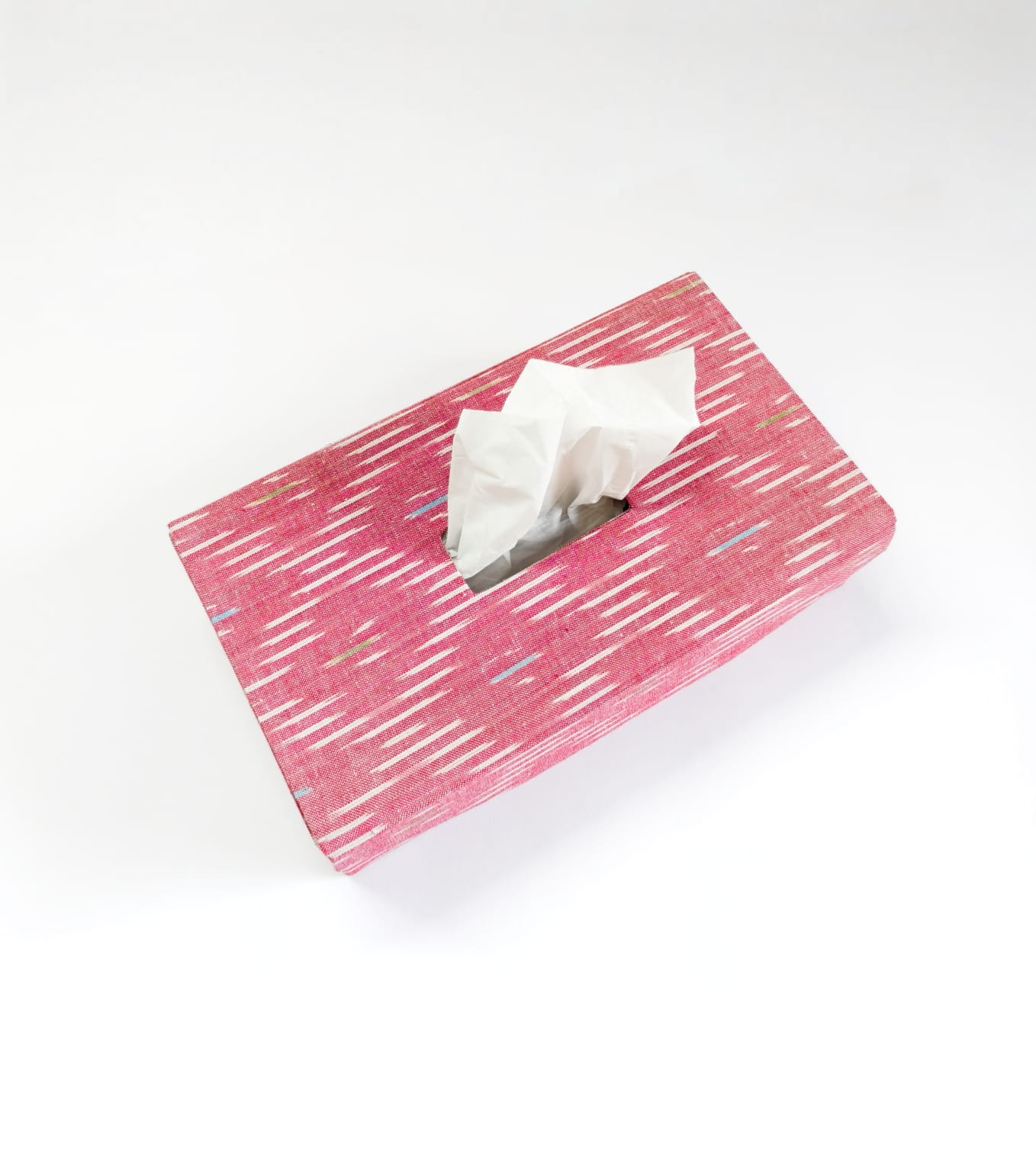 Rectangle tissue box - Pink Ikkat