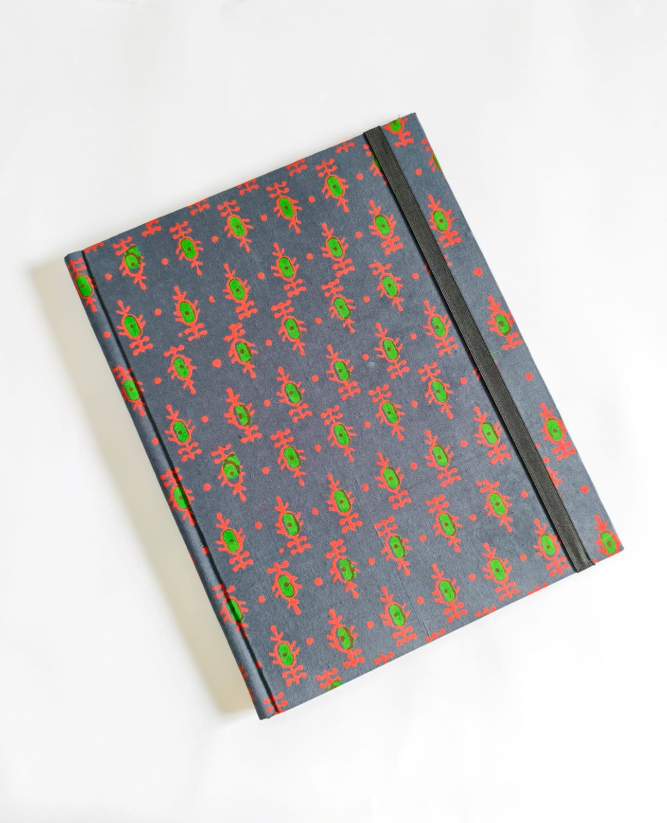 Hard bound File Folder - A4 Size - Blue-Grey Block Print – Oormika