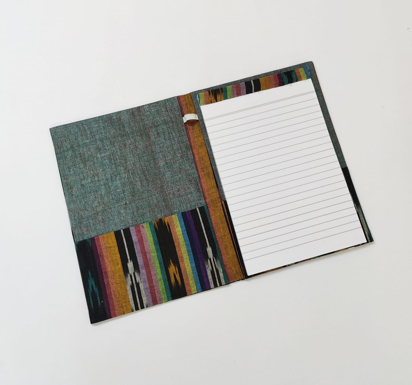 Reusable Notepad Cover - A5 size with notepad - Black Ikkat