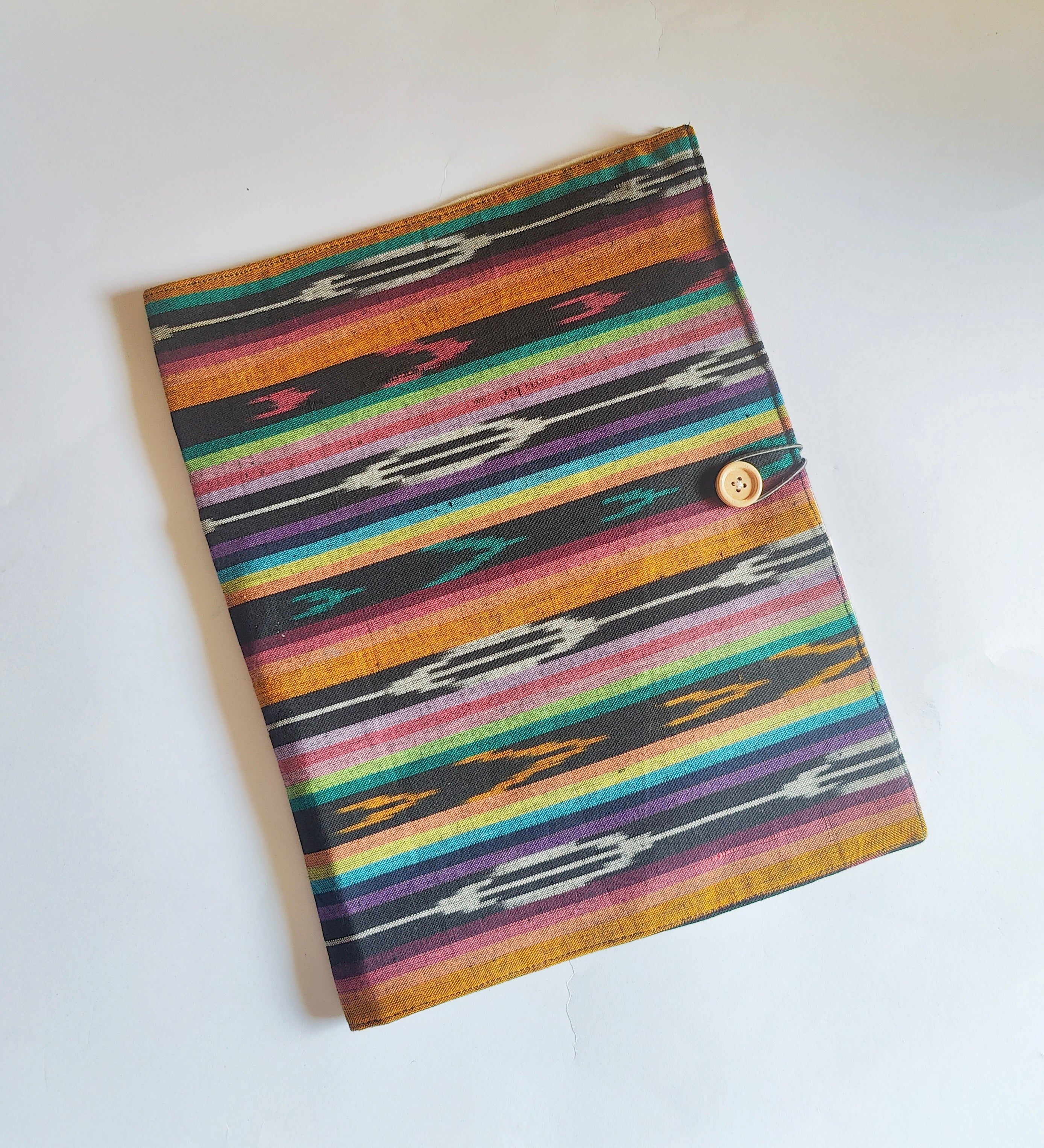 FILE FOLDER - Soft bound - A4 size - Black Ikkat